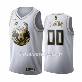 Dres Milwaukee Bucks Prilagođeni Nike 2019-20 Bijela Golden Edition Swingman